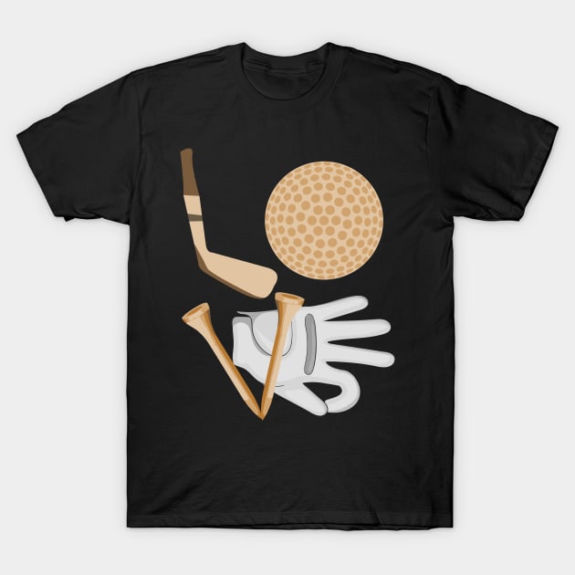 Golfing Love | Golfer Gift Golf Ball Tee Club T-Shirt by DesignatedDesigner